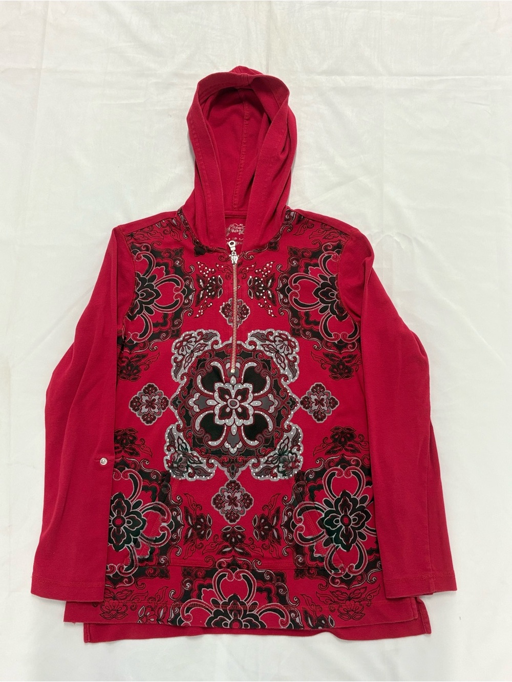 Women’s Y2K 2000s style Rhinestone Quarter Zip Hoodie | $23.99